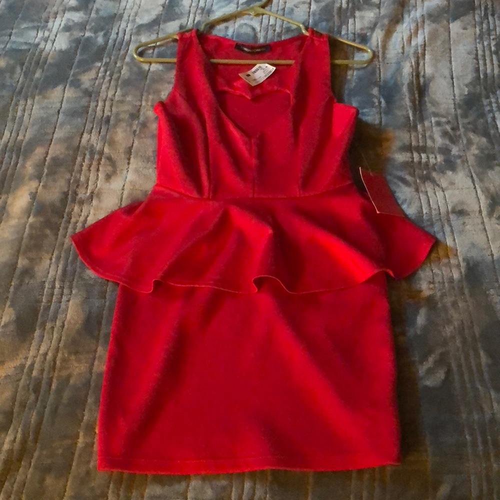 Bright red dress